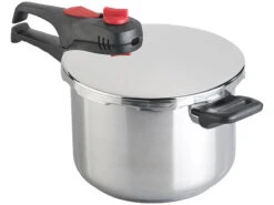 Rosenstein & Söhne Dampfkochtopf:Edelstahl-Schnellkochtopf Mit 2-stufigem Druckregler Bis 90 KPa, 6 L -Rosenstein & Söhne Shop nx9743 2