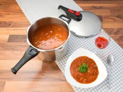 Rosenstein & Söhne Dampfkochtopf:Edelstahl-Schnellkochtopf Mit 2-stufigem Druckregler Bis 90 KPa, 6 L -Rosenstein & Söhne Shop nx9743 5