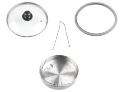 Rosenstein & Söhne Dampf-Koch-Topf:Edelstahl-Schnellkochtopf Mit Dampfgar-Einsatz, Bis 90 KPa, 4 L -Rosenstein & Söhne Shop nx9744 6