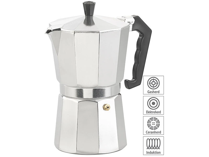 Cucina Di Modena Espressokocher Induktion:Espresso-Kocher Für 9 Tassen, 400 Ml, Für Alle Herd-Arten 3 Cucina Di Modena Espressokocher Induktion:Espresso-Kocher Für 9 Tassen, 400 Ml, Für Alle Herd-Arten
