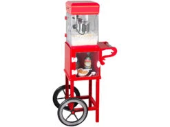 Rosenstein & Söhne Popcorn Machine:Retro-Popcorn-Maschine "Movie" Und Rollwagen Im 50er-Stil, Rot