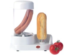 Rosenstein & Söhne Hot Dog Maker:Hotdog-Maker Mit Beheizbarer Stange Aus Rostfreiem Edelstahl, 350 Watt