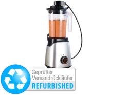 Rosenstein & Söhne Mixer Mit Vakuumpumpen:2in1-Vakuum-Mixer Mit 3 Stufen & 4 Klingen, Versandrückläufer