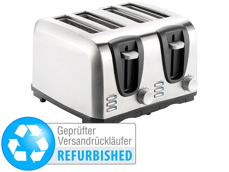 Rosenstein & Söhne Edelstahl-Toaster Für 4 Scheiben, 1300 W (Versandrückläufer) 3 Rosenstein & Söhne Edelstahl-Toaster Für 4 Scheiben, 1300 W (Versandrückläufer)