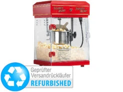 Rosenstein & Söhne Retro-Popcorn-Maschine:Profi-Popcorn-Maschine "Cinema" Mit Edelstahl-Topf (Versandrückläufer)