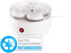 PEARL Joghurt-Gerät:Joghurt-Maker Mit 4 Portions-Gläsern Je 150 Ml, Versandrückläufer