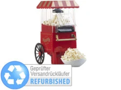 Rosenstein & Söhne Popcornmaker Heissluft:Retro-Heißluft-Popcorn-Maschine, Versandrückläufer