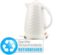 Rosenstein & Söhne Kocher Aus Porzellan:Porzellan-Wasserkocher WSK-270.rtr, 1,7 Liter (Versandrückläufer)