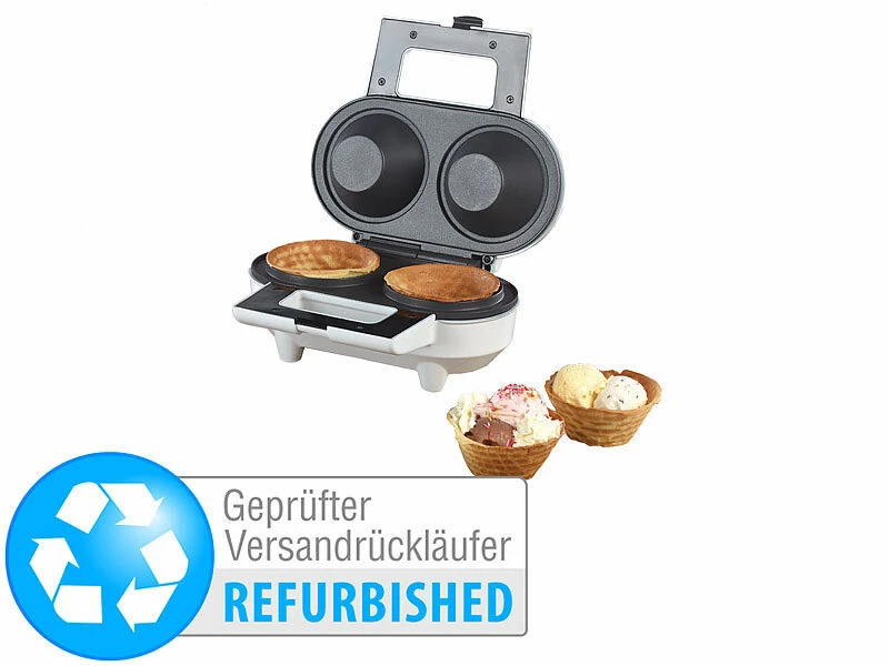 Rosenstein & Söhne Waffeleisen Eiswaffeln:Waffeleisen Für 2 Eiswaffel-Schälchen, Versandrückläufer 3 Rosenstein & Söhne Waffeleisen Eiswaffeln:Waffeleisen Für 2 Eiswaffel-Schälchen, Versandrückläufer