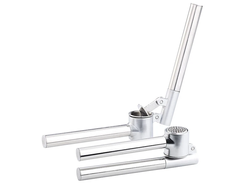 Rosenstein & Söhne Knoblauch Presser:2er-Set Knoblauchpressen Aus Edelstahl 3 Rosenstein & Söhne Knoblauch Presser:2er-Set Knoblauchpressen Aus Edelstahl