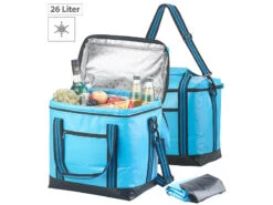 PEARL Flexible Kühltasche:Faltbare Kühltasche Mit Griffen, Wasserdichte Lkw-Plane, 26 L, 2er-Set