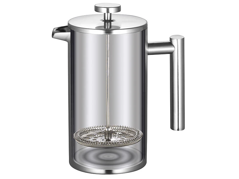 Rosenstein & Söhne Kaffeezubereiter:Thermo-Kaffeebereiter, French-Press, Edelstahl, Doppelwandig, 1 Liter 5 Rosenstein & Söhne Kaffeezubereiter:Thermo-Kaffeebereiter, French-Press, Edelstahl, Doppelwandig, 1 Liter – Bild 3