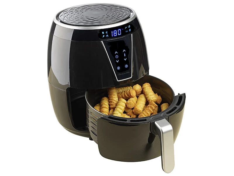 Rosenstein & Söhne Friteuse:Digitale Multi-Heißluft-Fritteuse Mit 8 Programmen, 1.500 W, 4,5 L 4 Rosenstein & Söhne Friteuse:Digitale Multi-Heißluft-Fritteuse Mit 8 Programmen, 1.500 W, 4,5 L – Bild 2