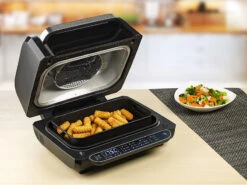 Rosenstein & Söhne Rauchfreier BBQ Grill:Digitale 3in1-Heißluft-Fritteuse Mit Tischgrill, 12 Programme, 6,5 L -Rosenstein & Söhne Shop zx6141 10