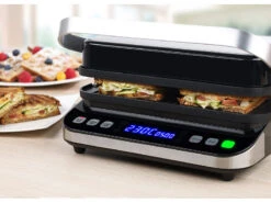 Rosenstein & Söhne Sandwichmaker:Digitaler Panini-, Sandwich- & Kontaktgrill, Timer & Memory, 2.000 W -Rosenstein & Söhne Shop zx6151 7