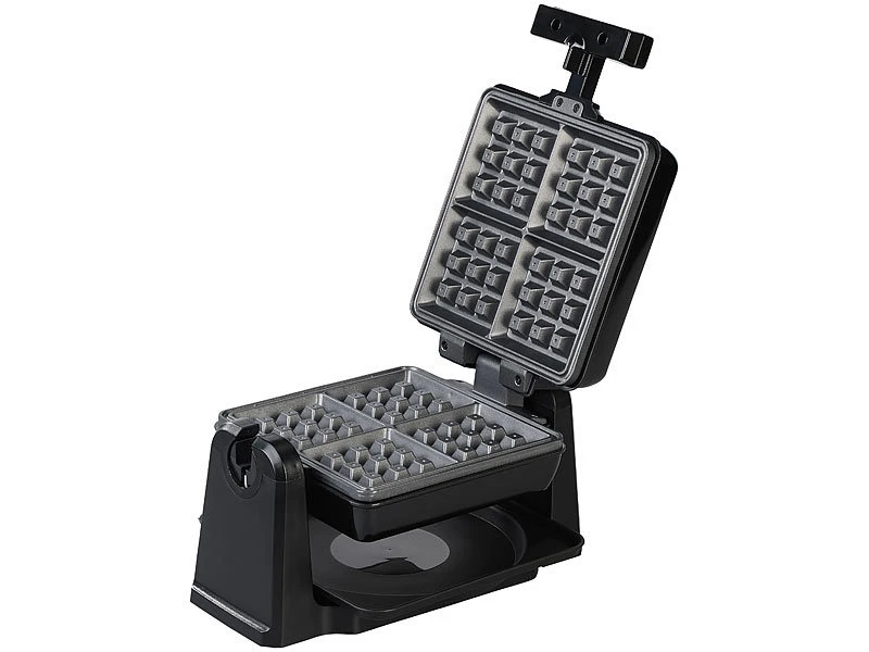 Rosenstein & Söhne Brüsseler Waffeleisen:180° Drehbares Waffeleisen Für Belgische Waffeln, Edelstahl, 1.000 W 4 Rosenstein & Söhne Brüsseler Waffeleisen:180° Drehbares Waffeleisen Für Belgische Waffeln, Edelstahl, 1.000 W – Bild 2