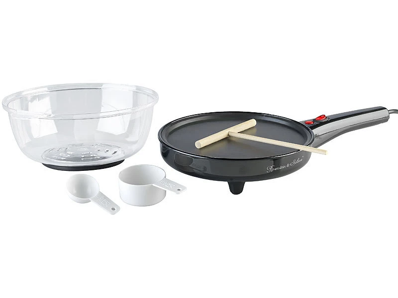 Rosenstein & Söhne 3in1-Crêpe-, Popcornmaker Und Elektrische Pfanne, 800 Watt, Ø 20 Cm 3 Rosenstein & Söhne 3in1-Crêpe-, Popcornmaker Und Elektrische Pfanne, 800 Watt, Ø 20 Cm