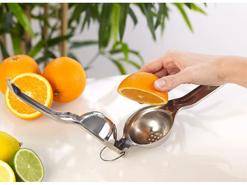 Rosenstein & Söhne Zitruspresse Manuell:2er-Set Manuelle Zitrus- & Saftpresse, Polierter Edelstahl 304, Ø 7 Cm 11 Rosenstein & Söhne Zitruspresse Manuell:2er-Set Manuelle Zitrus- & Saftpresse, Polierter Edelstahl 304, Ø 7 Cm – Bild 9