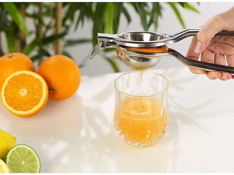 Rosenstein & Söhne Zitruspresse Manuell:2er-Set Manuelle Zitrus- & Saftpresse, Polierter Edelstahl 304, Ø 7 Cm 8 Rosenstein & Söhne Zitruspresse Manuell:2er-Set Manuelle Zitrus- & Saftpresse, Polierter Edelstahl 304, Ø 7 Cm – Bild 6