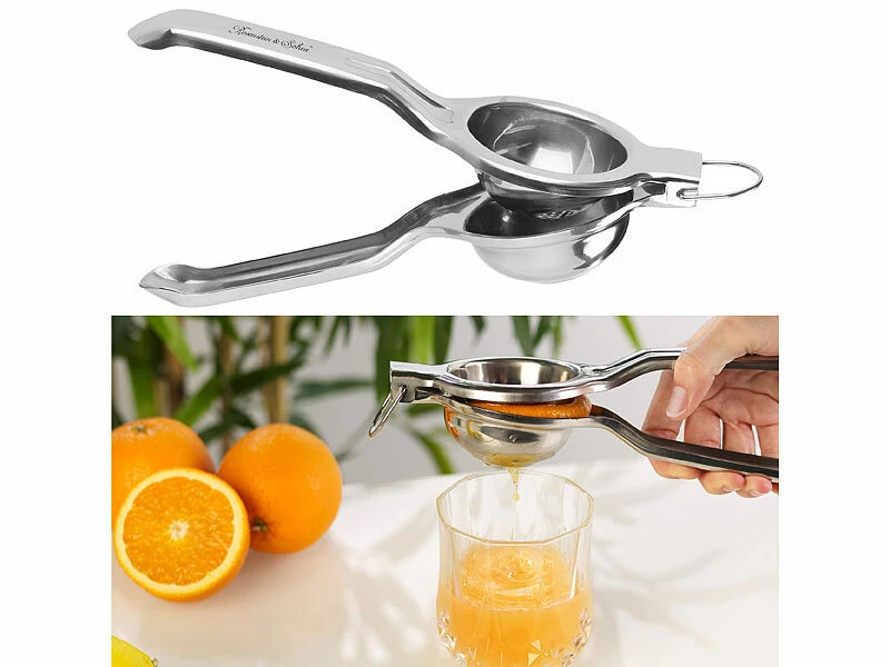 Rosenstein & Söhne Zitruspresse Manuell:2er-Set Manuelle Zitrus- & Saftpresse, Polierter Edelstahl 304, Ø 7 Cm 12 Rosenstein & Söhne Zitruspresse Manuell:2er-Set Manuelle Zitrus- & Saftpresse, Polierter Edelstahl 304, Ø 7 Cm – Bild 10