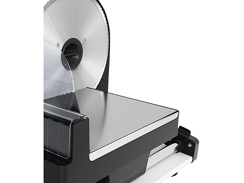 Rosenstein & Söhne Brotschneidemaschine:Elektrischer Allesschneider Mit 2 Edelstahl-Klingen, 1 - 15 Mm, 150 W 14 Rosenstein & Söhne Brotschneidemaschine:Elektrischer Allesschneider Mit 2 Edelstahl-Klingen, 1 - 15 Mm, 150 W – Bild 12