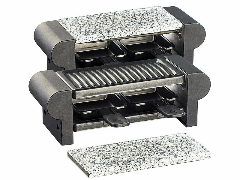 Rosenstein & Söhne Raclette-Tischgrill:Raclette Für 4 Personen, Mit Grillaufsatz Und Heißem Stein, 350 Watt 3 Rosenstein & Söhne Raclette-Tischgrill:Raclette Für 4 Personen, Mit Grillaufsatz Und Heißem Stein, 350 Watt